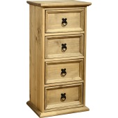 Corona 4 Drawer Cd Chest Distressed Waxed Pine